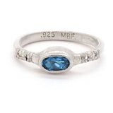 London Blue Topaz & Zircon Ring (size 6 1/2)