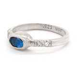 London Blue Topaz & Zircon Ring (size 6 1/2)