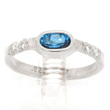 London Blue Topaz & Zircon Ring (size 6 1/2)