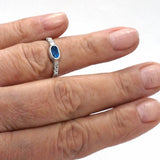 London Blue Topaz & Zircon Ring (size 8)