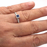 Ceylon Sapphire & White Zircon Ring (size 7)