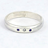 Sapphires & Diamond Trio Ring (size 6 1/2)