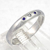 Sapphires & Diamond Trio Ring (size 4)