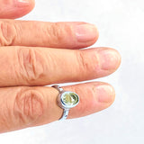 Green Amethyst & Diamond Ring (size 4)