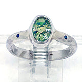 Green Amethyst & Diamond Ring (size 6)