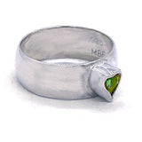 Peridot Hear Ring (size 5)