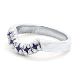Blue Sapphire Half-Round Ring (size 6)