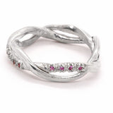 Braided Hot Pink Sapphires Ring (size 6)
