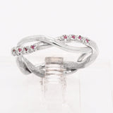 Braided Hot Pink Sapphires Ring (size 6)