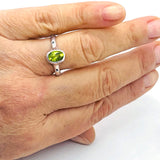 Peridot & Diamond Ring (size 6)