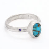 Turquoise & Blue Diamond Ring (size 5 1/2)