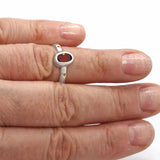 Garnet & Diamond Ring (size 6 1/2)