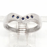 Blue Sapphire 'V' Ring (size 6 1/2)