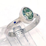 Green Amethyst & Diamond Ring (size 6 1/2)