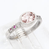 Morganite & Pink Sapphires Ring (size 6 1/2)