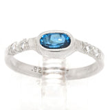 London Blue Topaz & Zircon Ring (size 7)