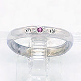 Pink Sapphire & Diamond Trio Ring (size 7)