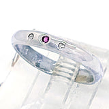 Pink Sapphire & Diamond Trio Ring (size 7)