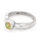Ethiopian Opal & Sappires Ring (size 7 1/2)