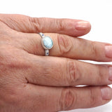 Larimar & Diamon Ring (size 7 1/2)