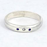 Sapphires & Diamond Trio Ring (size 7 1/2)