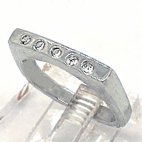 White Sapphires row Ring (size 7 1/2)