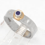 Blue Sapphires & Sapphire Wide Band Ring (size 8)