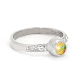 Ethiopian Opal & Zircon Ring (size 8)