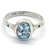 Aquamarine & Sapphires Ring (size 8 1/2)