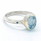 Aquamarine & Sapphires Ring (size 8 1/2)