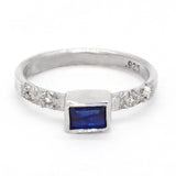 Blue & White Sapphires Ring (size 8 1/2)