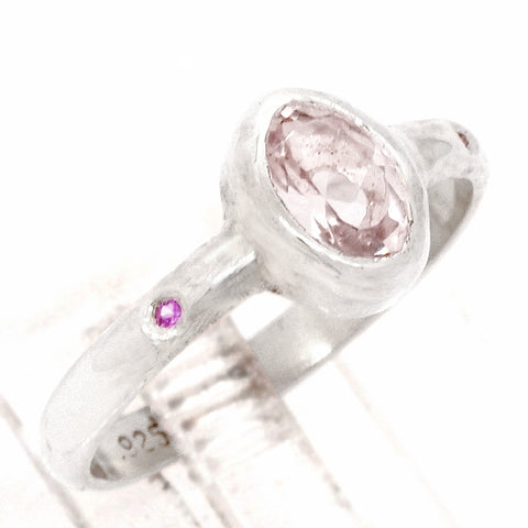 Morganite & Pink Sapphire Ring (size 8 1/2)