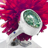 Green Amethyst & Diamond Ring (size 9)