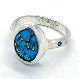 Turquoise & Blue Sapphire Ring (size 6 1/2)